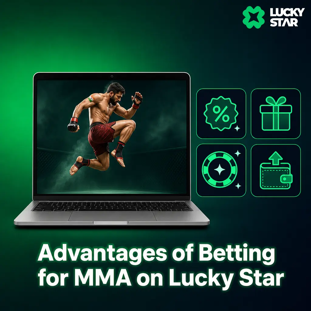 Lucky Star MMA betting: 15+ markets, live UFC/ONE/Bellator odds, cash out, fast UPI payouts, and 150% deposit bonus