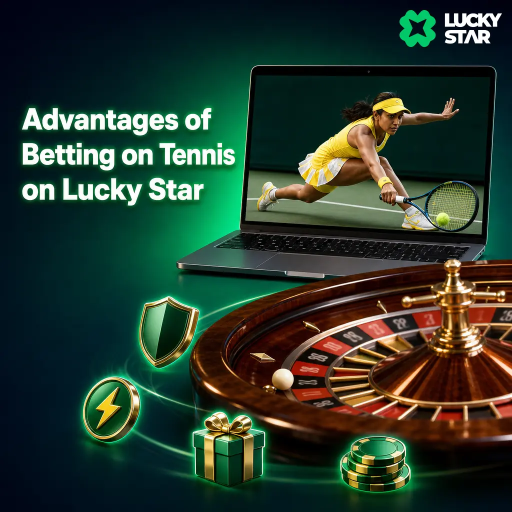 Lucky Star tennis betting platform showing live ATP WTA odds, cash out option, and mobile app with real-time score tracking
