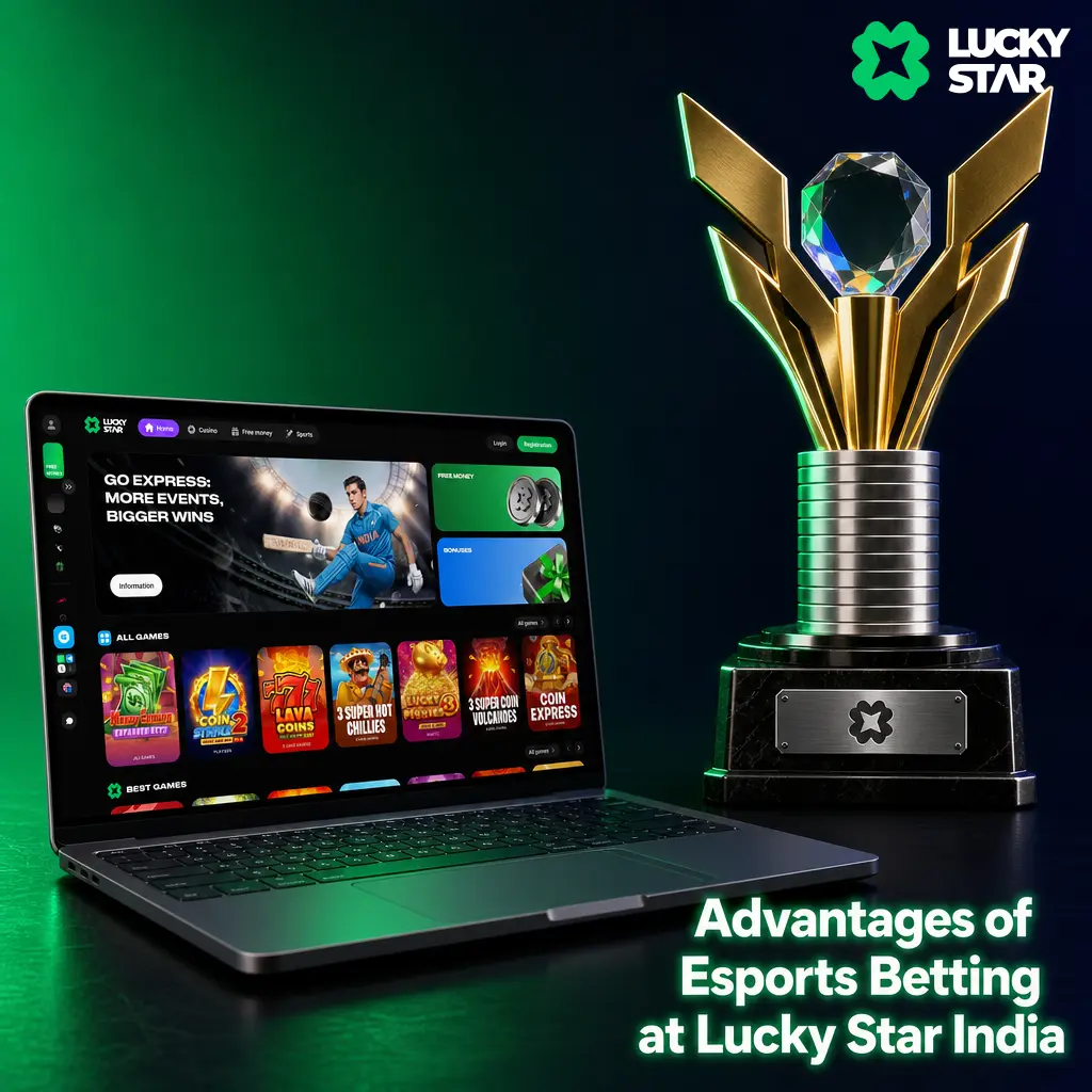 Lucky Star India esports betting platform with UPI support, live odds, and mobile app for Indian punters