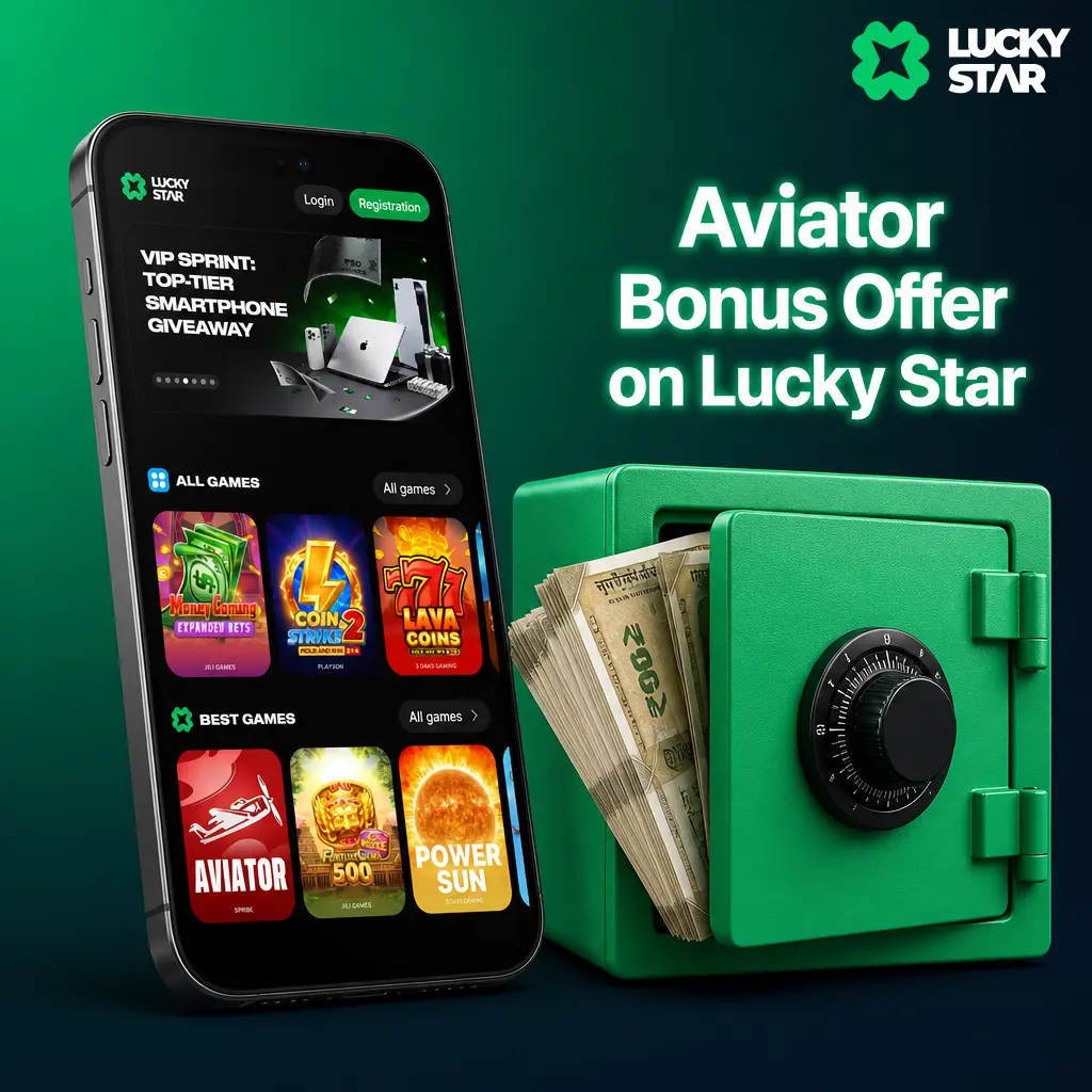 Aviator welcome bonus on Lucky Star: 130 Free Spins, 200% sports bonus up to INR 50,000, and 600 Free Bets for Aviator
