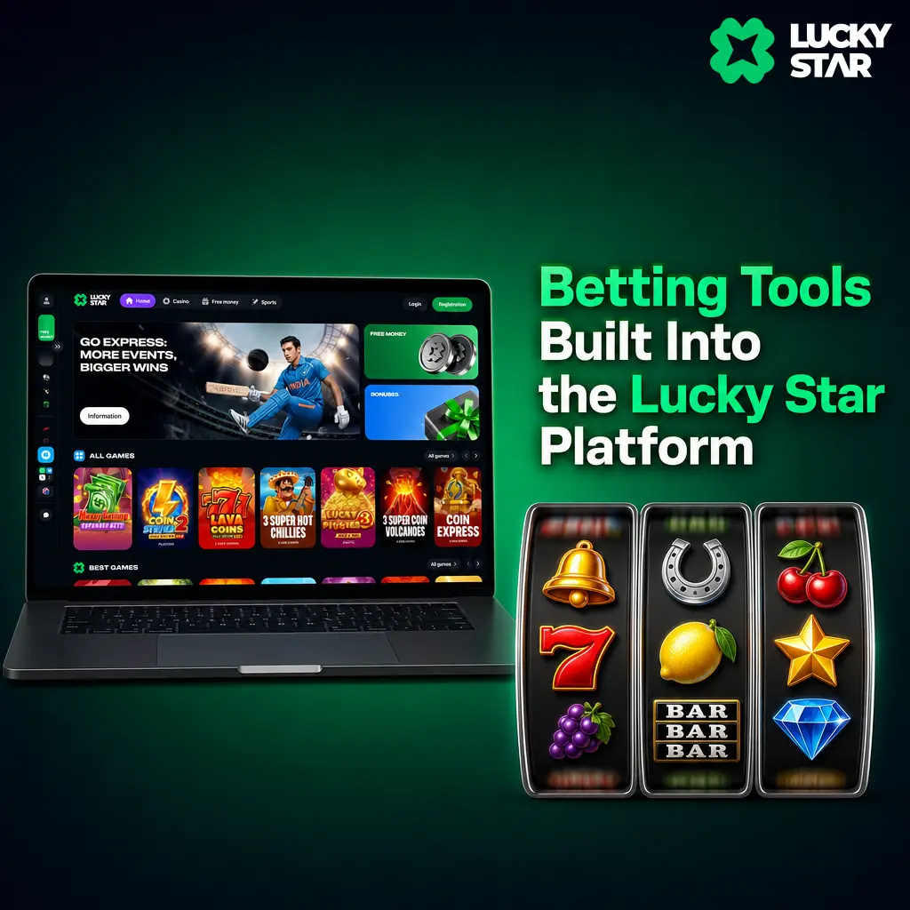 Six built in betting tools on Lucky Star: Statistics, Analytics, Live Streaming, Acca Insurance, Odds Boost and Cash Out.