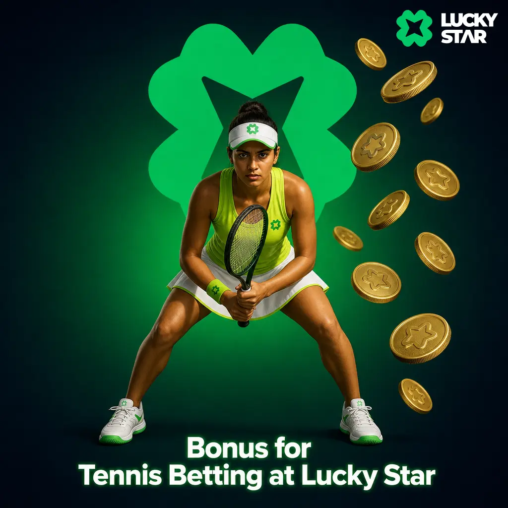 Lucky Star 150% tennis betting bonus up to INR 25,000 on first deposit for ATP and WTA match winner and set betting markets