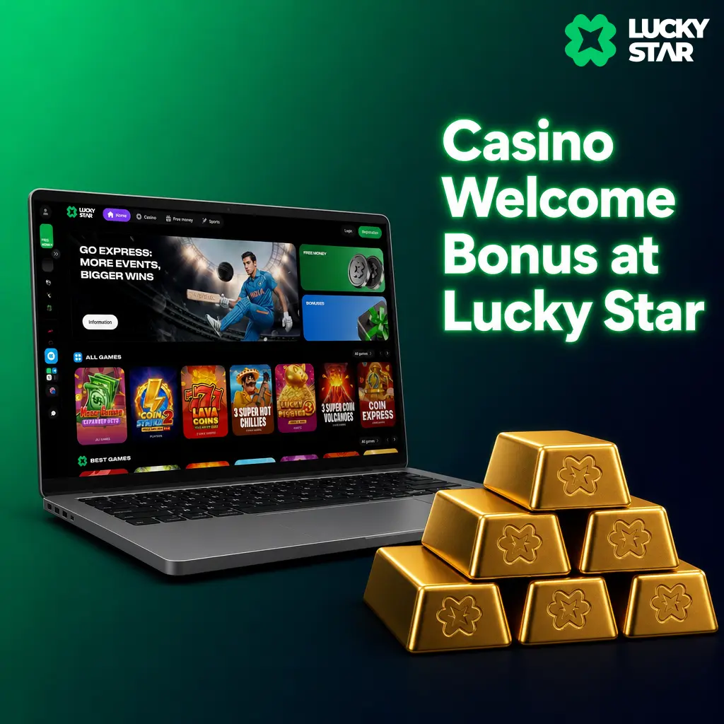 Lucky Star casino welcome bonus: 130 Free Spins, 200% sports match up to INR 50,000, and Aviator Free Bets for new Indian players