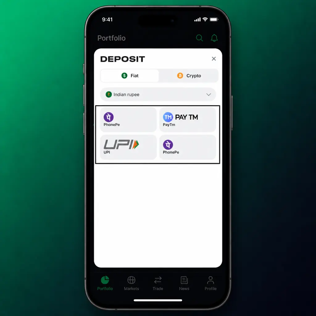 Step-by-step guide showing how to deposit funds at Lucky Star using UPI, PhonePe, Paytm, or crypto wallet