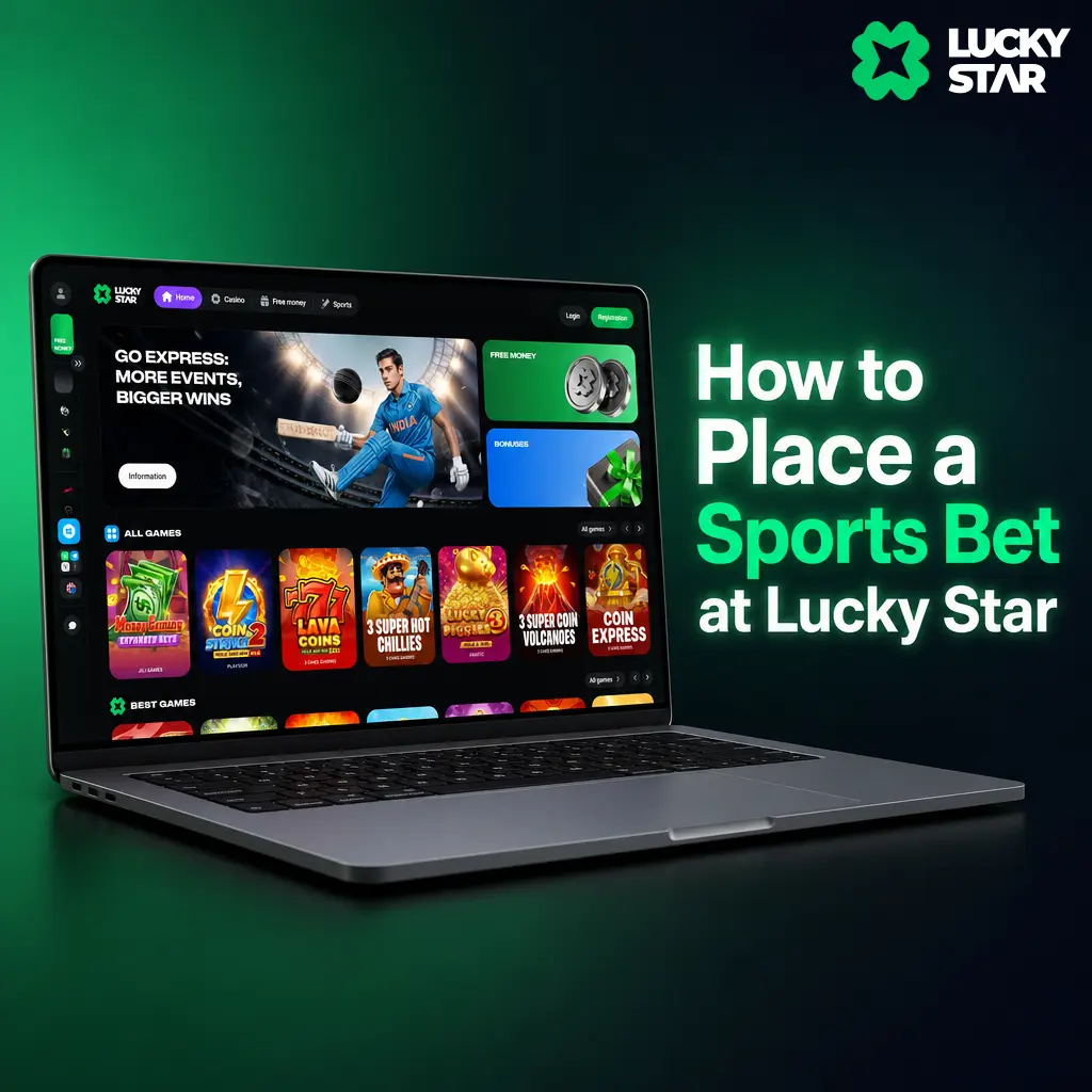 Step-by-step guide to placing a sports bet at Lucky Star, from registration to confirming your ticket on desktop or mobile.