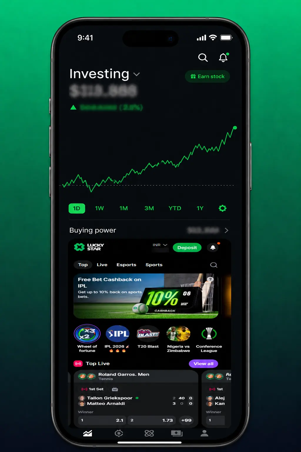 Lucky Star app screenshot showing Ice Hockey betting under Popular Sports with live KHL and Liiga streaming options