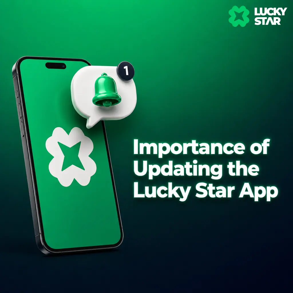 Lucky Star app update screen showing version 3.4.2 with security fixes, new casino games, and Aviator promotion access