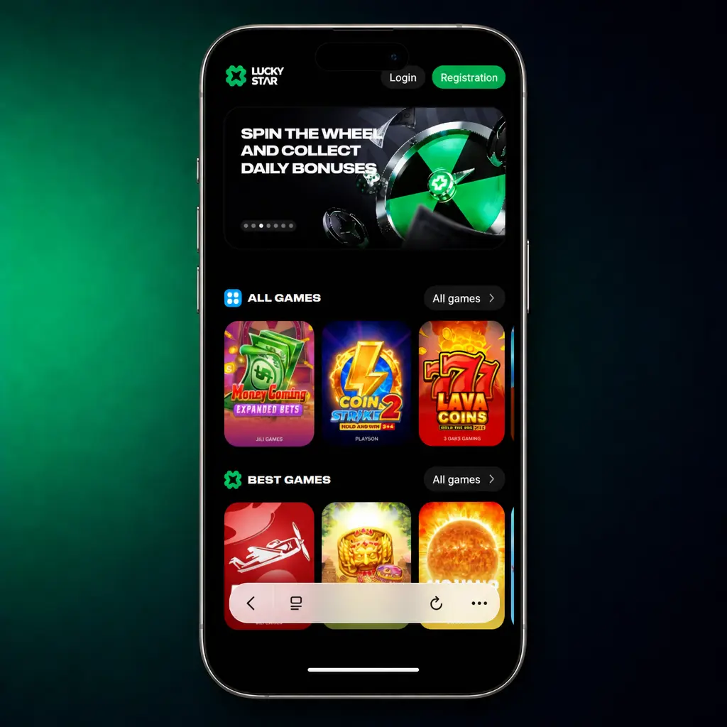 Step-by-step guide to install the Lucky Star App on iOS using Safari's Add to Home Screen feature.
