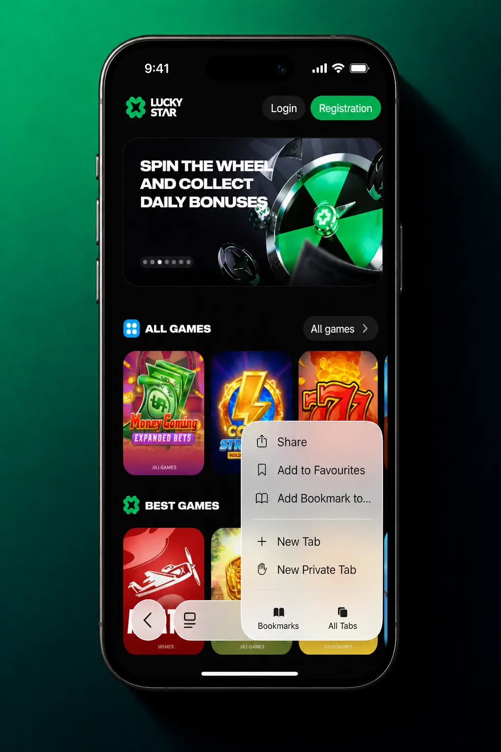 Steps to install Lucky Star PWA on iPhone Home Screen via Safari without using App Store storage
