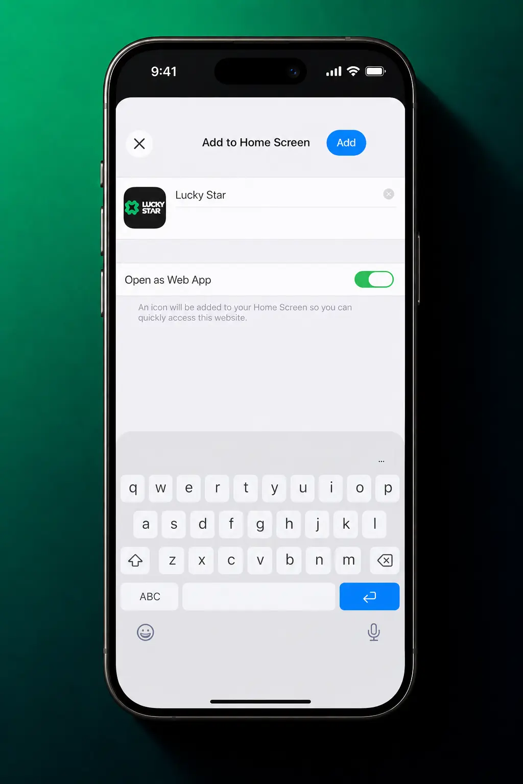 Steps to install the Lucky Star PWA on iPhone Home Screen via Safari without using App Store storage