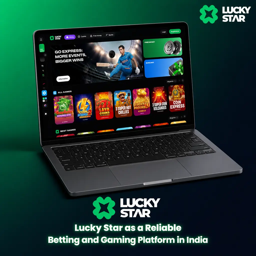 Lucky Star betting and casino platform in India offering cricket, football, kabaddi betting with secure Android and iOS apps