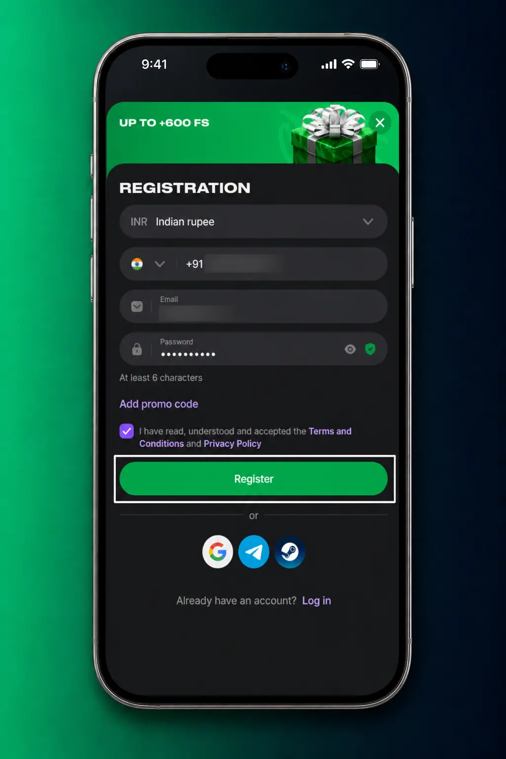 Lucky Star Aviator login screen showing step-by-step account setup, OTP verification, and deposit process