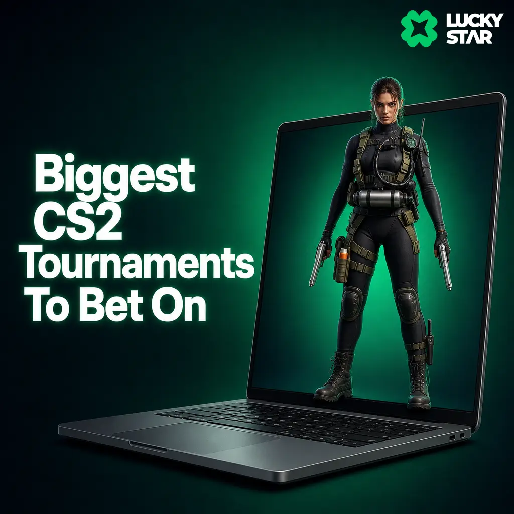 Biggest CS2 tournaments to bet on at Lucky Star, including ESL Pro League, BLAST Premier, IEM Katowice, and Valve Majors.