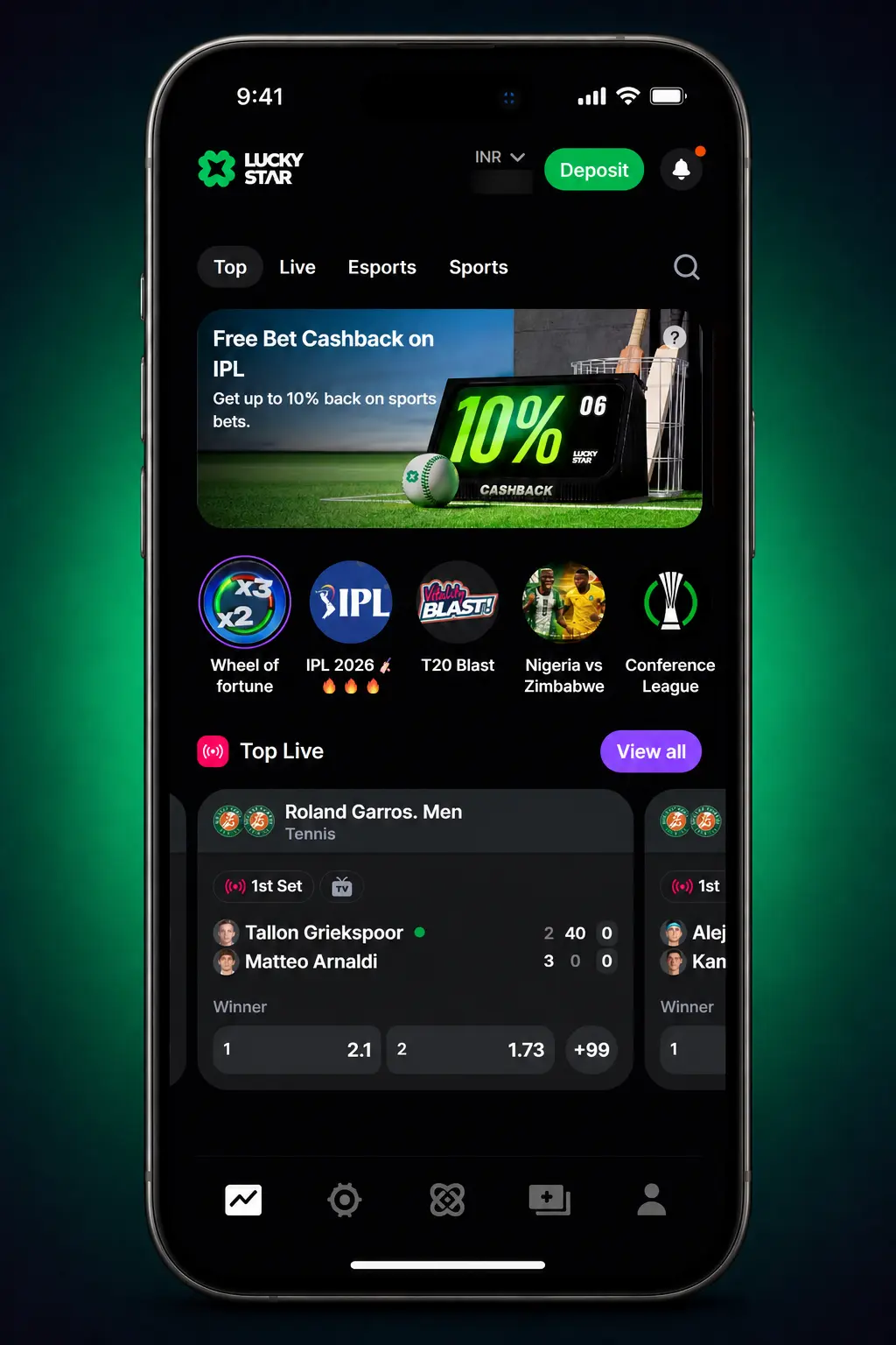 Step-by-step screenshot showing how to register, deposit, and place a football bet on Lucky Star