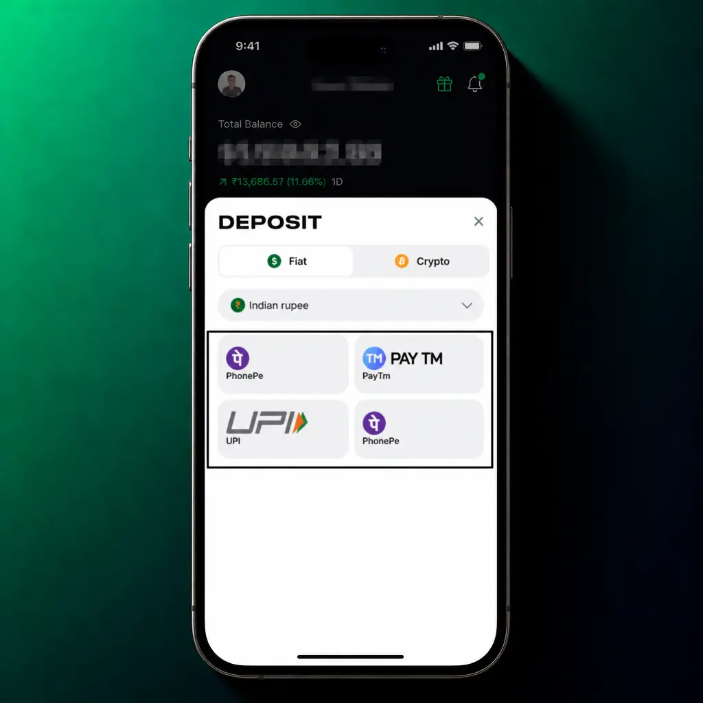 Lucky Star app wallet screen showing deposit options like UPI, PhonePe, Paytm, and crypto for quick funding