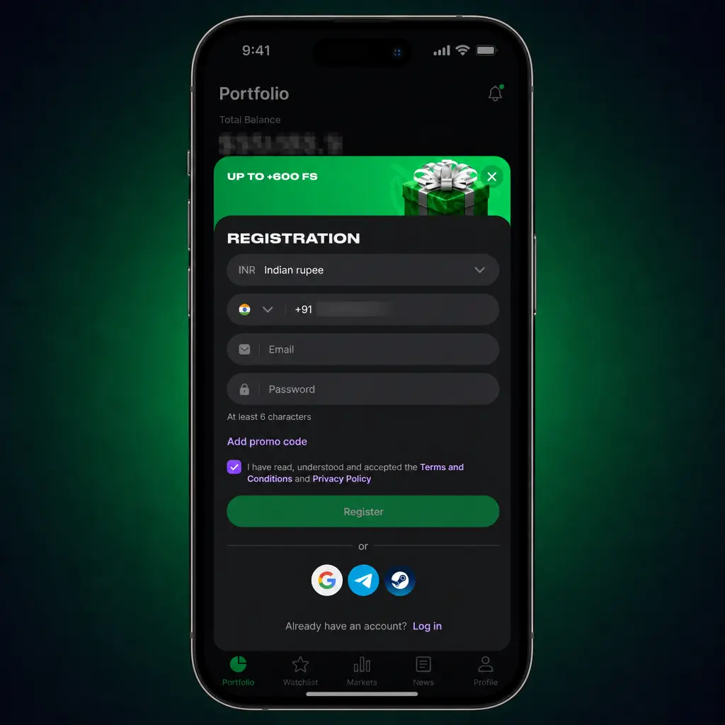 Step-by-step Lucky Star registration screenshot showing sign-up form, INR currency selection, and OTP verification process