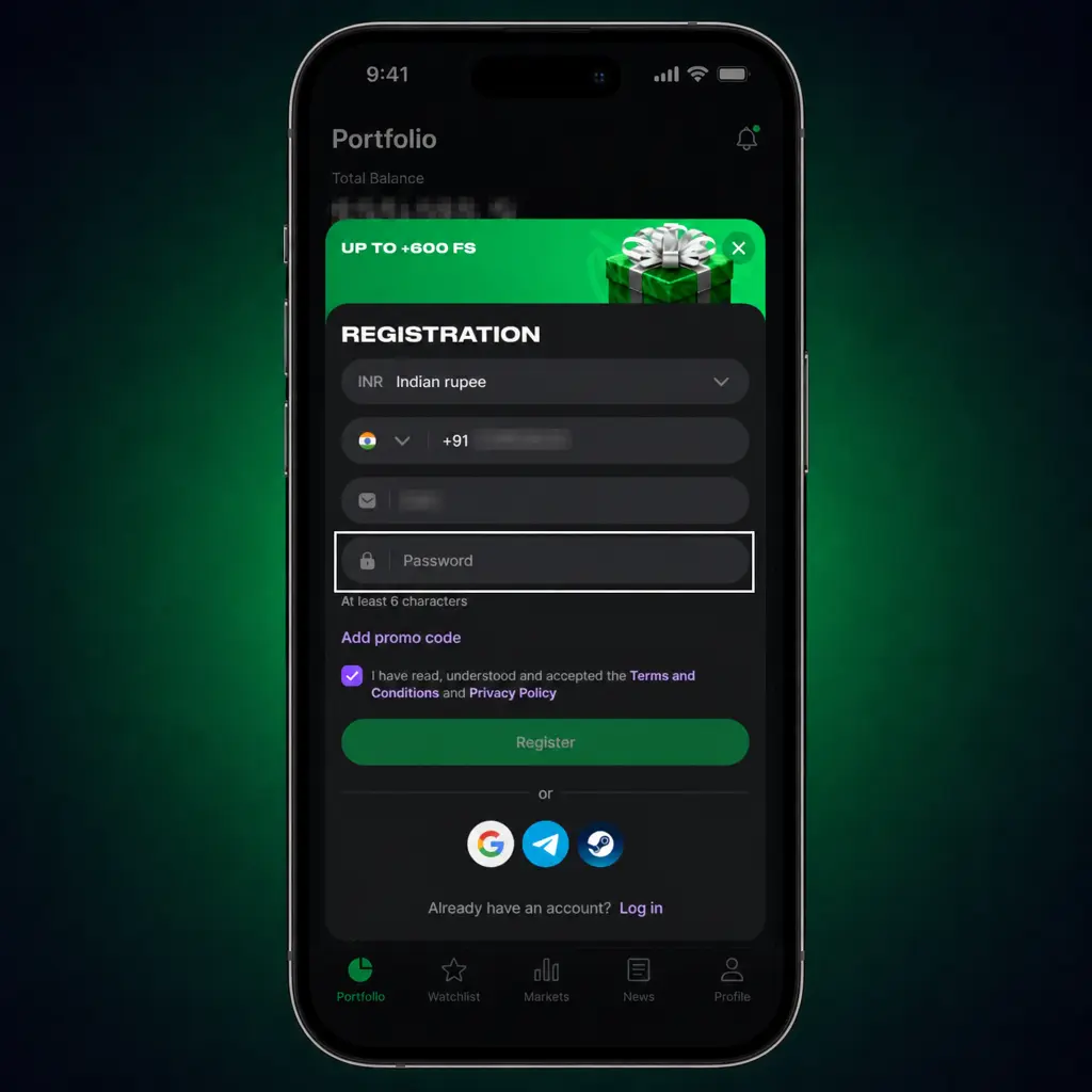 Step-by-step Lucky Star registration guide: tap Register Now, enter details, select INR currency, verify OTP, claim bonus.