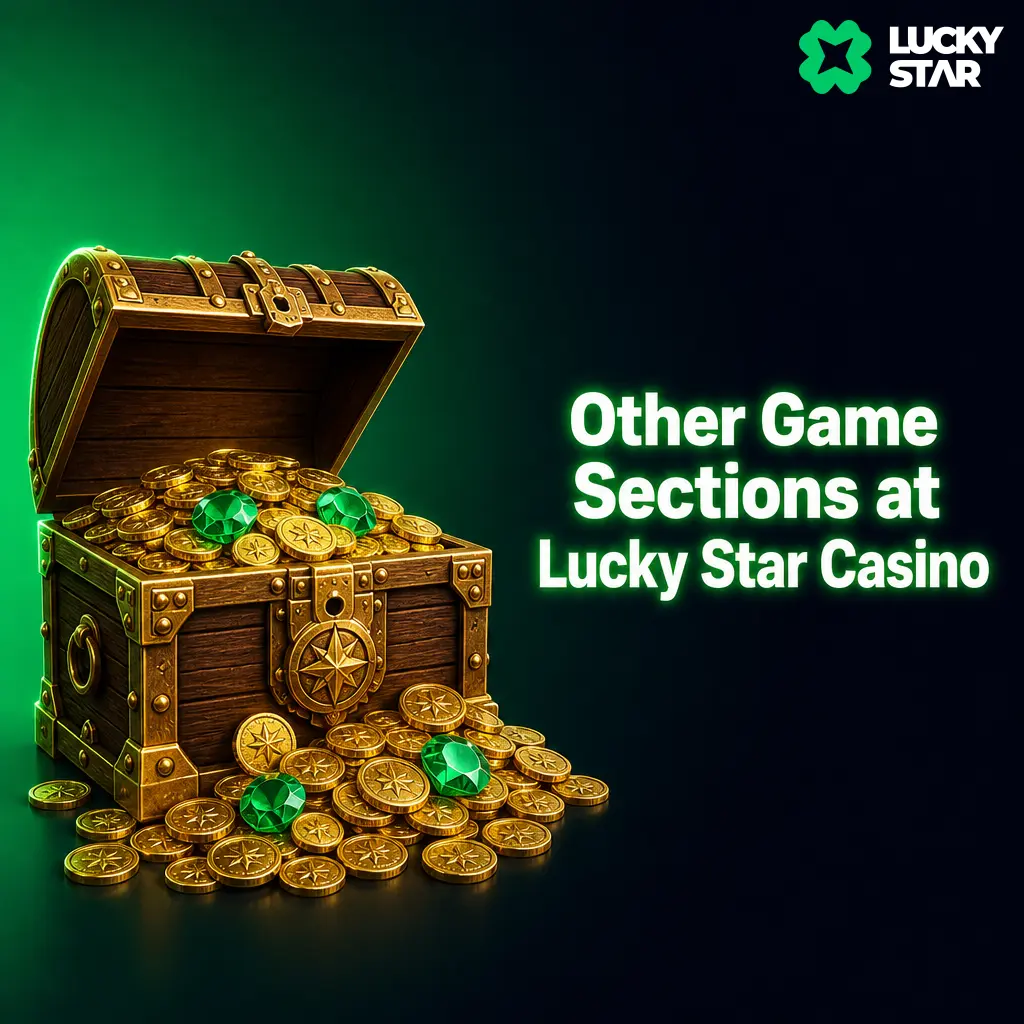 Lucky Star Casino's other game sections: Bingo, Keno, TVBET and Betgames wheel spins, dice games, and live number draws.