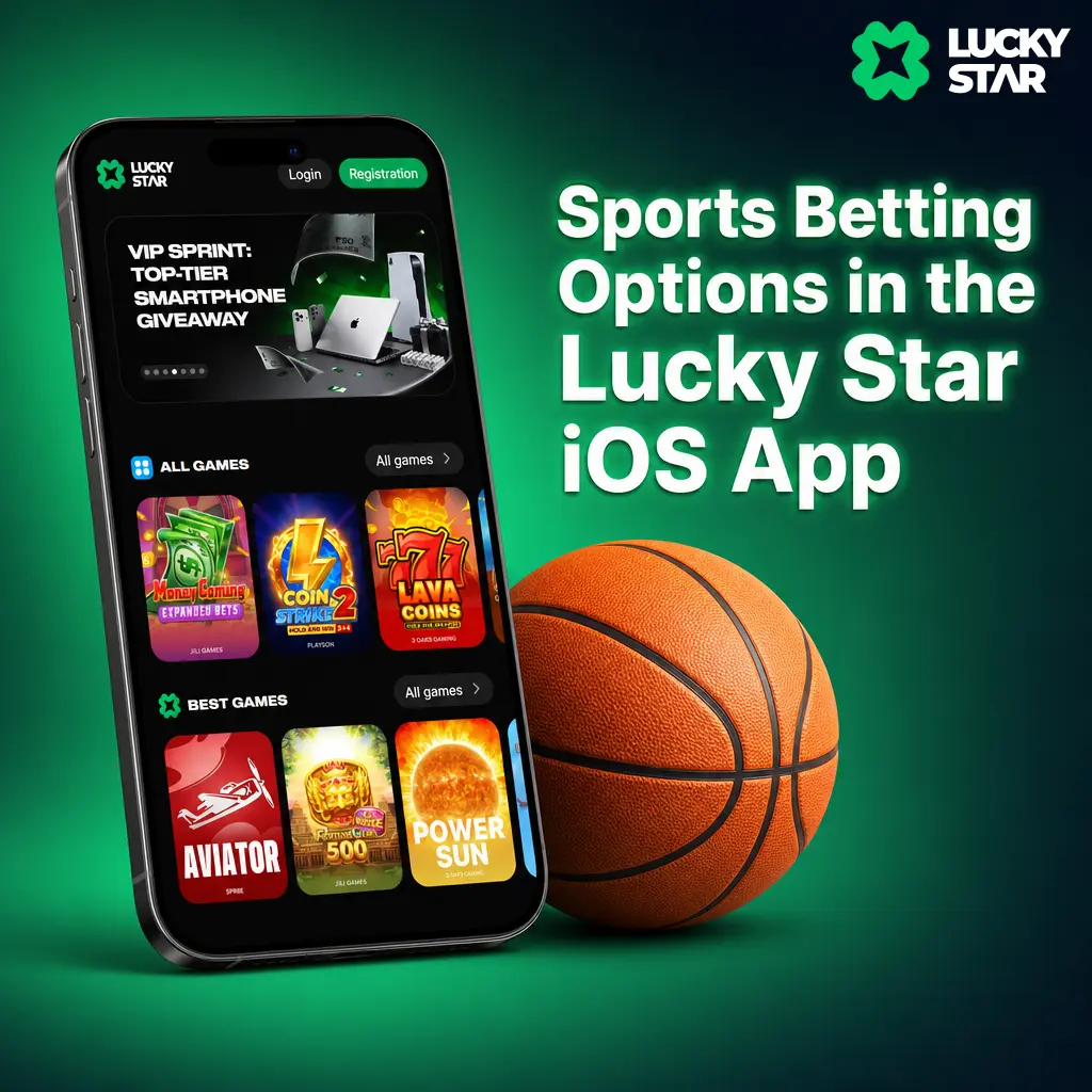 Lucky Star iOS app sports betting options including cricket, football, tennis, kabaddi, and esports markets