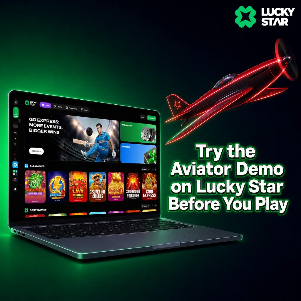 Aviator demo mode on Lucky Star: practice betting, multiplier timing, and auto cash out with free virtual credits
