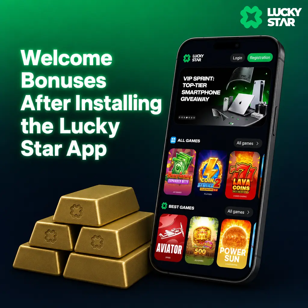 Lucky Star app welcome bonuses: 130 free spins, 200% sports bonus up to INR 50,000, and 600 free bets for Aviator