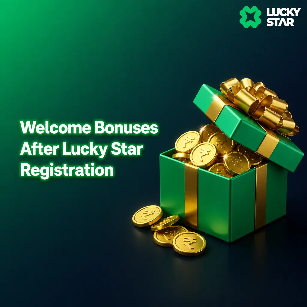 Lucky Star registration welcome bonuses: 130 free spins, 200% sports match bonus, and 600 Aviator free bets for India players